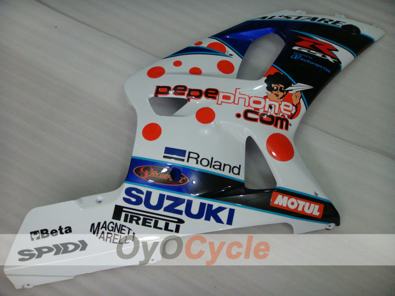 Kit de carénages à injection pour GSX R600 01-03 - Bleu, Blanc - Dark Dog #OYO87901035