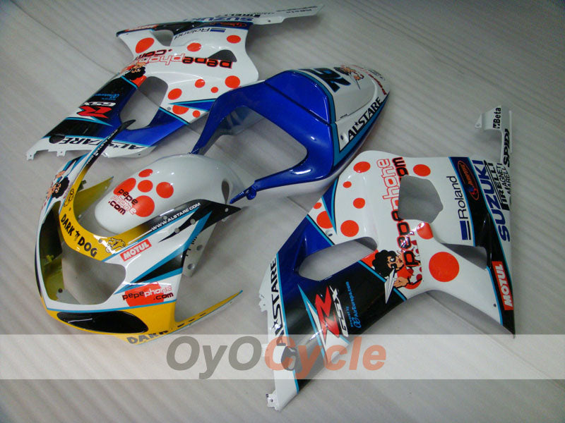 Kit de carénages à injection pour GSX R600 01-03 - Bleu, Blanc - Dark Dog #OYO87901035