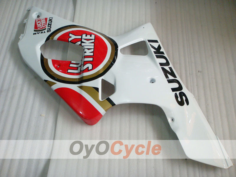 Kit de carénage injecté pour GSX R1000 00-02 - Rouge, blanc - Lucky Strike #OYO87901738