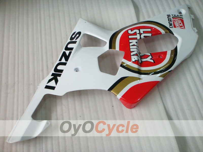 Kit de carénage injecté pour GSX R1000 00-02 - Rouge, blanc - Lucky Strike #OYO87901738