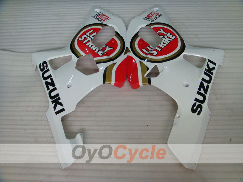 Kit de carénage injecté pour GSX R1000 00-02 - Rouge, blanc - Lucky Strike #OYO87901738