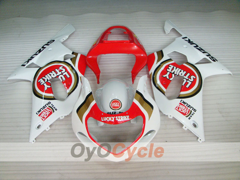 Kit de carénage injecté pour GSX R1000 00-02 - Rouge, blanc - Lucky Strike #OYO87901738