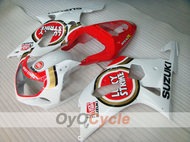 Kit de carénage injecté pour GSX R1000 00-02 - Rouge, blanc - Lucky Strike #OYO87901738