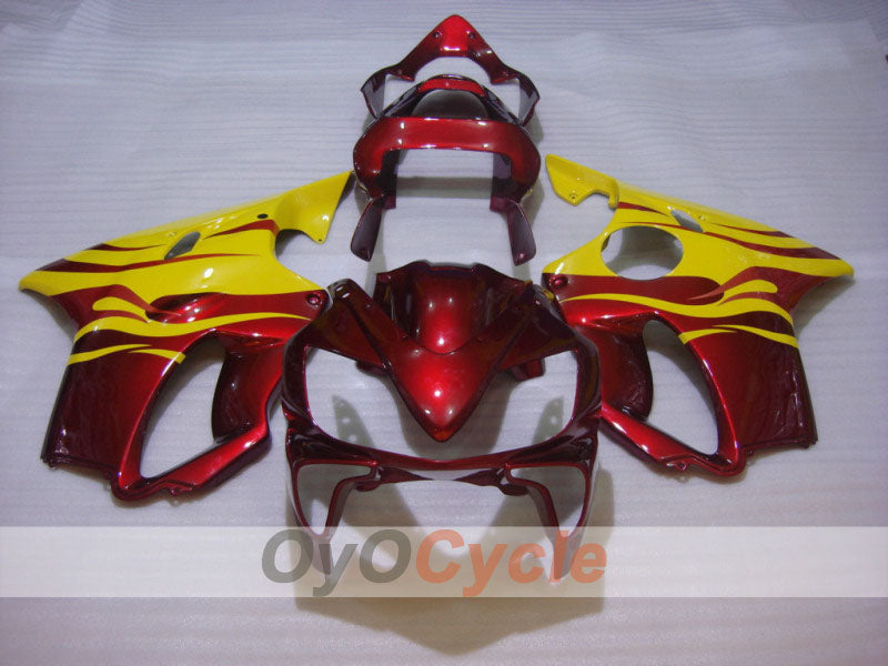 Kit de carénage à injection pour CBR600F4i 01-03 - Rouge, Jaune - Flame #OYO87900154
