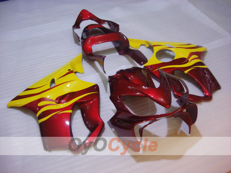 Kit de carénage à injection pour CBR600F4i 01-03 - Rouge, Jaune - Flame #OYO87900154