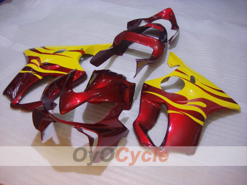 Kit de carénage à injection pour CBR600F4i 01-03 - Rouge, Jaune - Flame #OYO87900154