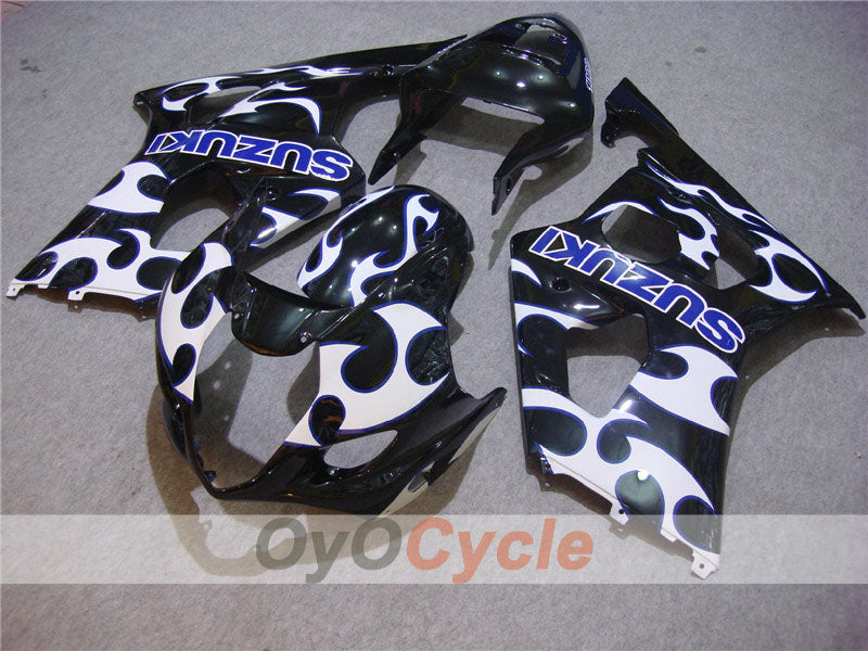 Kit de carénage à injection pour GSX R1000 03-04 - Blanc, noir - Flame #OYO87901832 Image principale du produit