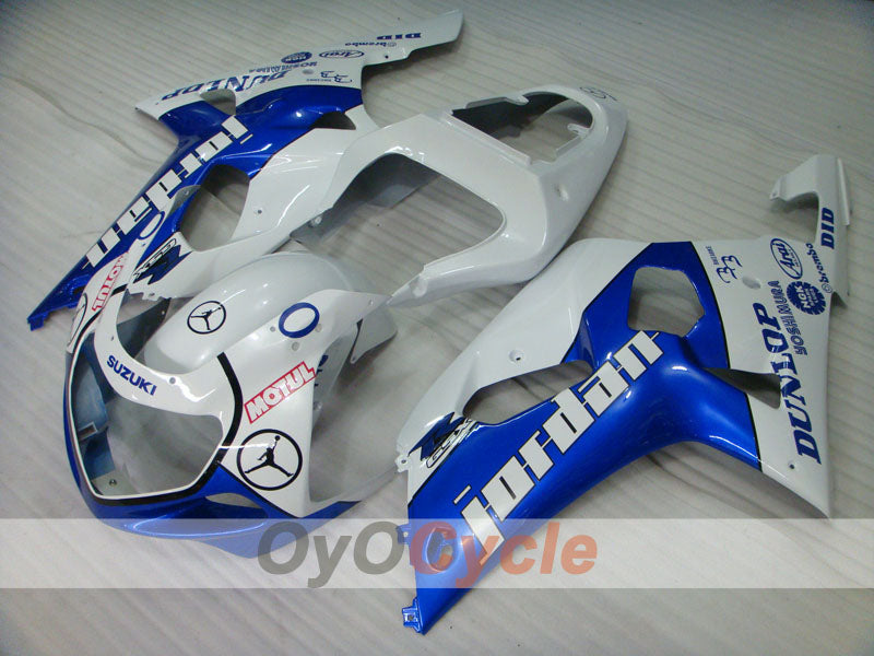 Kit de carénage à injection pour GSX R1000 00-02 - Bleu, Blanc - DUNLOP #OYO87905226