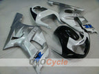 Kit de carénage à injection pour GSX R600 01-03 - Blanc, noir, argent - Style d'origine #OYO87905104