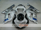 Kit de carénage à injection pour GSX R600 01-03 - Blanc, noir, argent - Style d'origine #OYO87905104