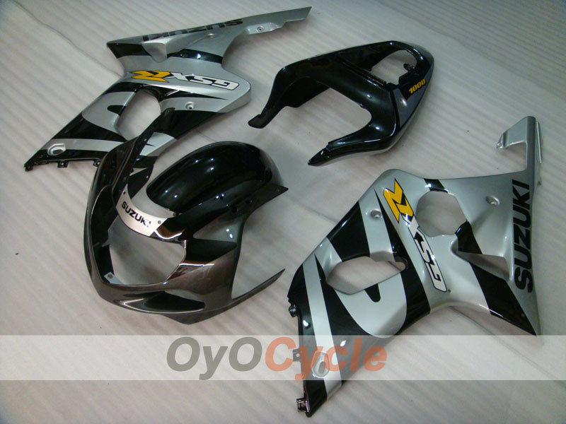 Kit de carénage à injection pour GSX R1000 00-02 - Noir, argent - Style d'origine #OYO87901772