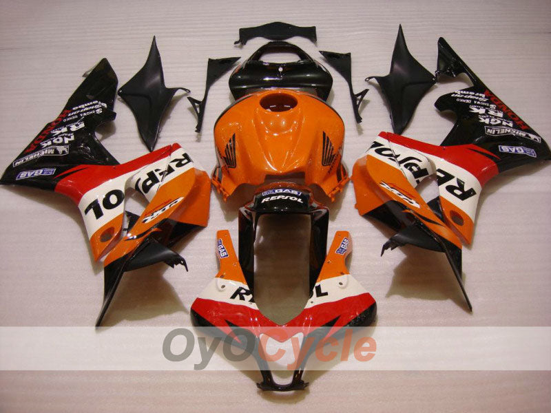Kit de carénage injecté pour CBR600RR 07-08 - Orange, Noir - Repsol #OYO87900424