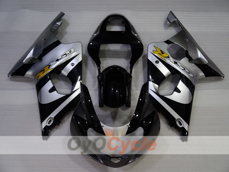 Kit de carénage à injection pour GSX R600 01-03 - Noir, argent - Style d'origine #OYO87905110