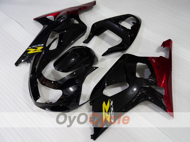 Kit de carénage à injection pour GSX R1000 00-02 - Rouge, Noir - Style d'origine #OYO87905212