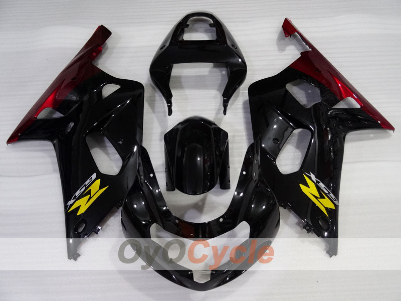 Kit de carénage à injection pour GSX R1000 00-02 - Rouge, Noir - Style d'origine #OYO87905212