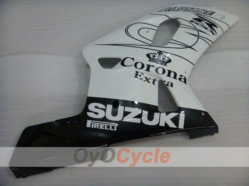 Kit de carénage injecté pour GSX R750 00-03 - Blanc, noir - Corona #OYO87905170