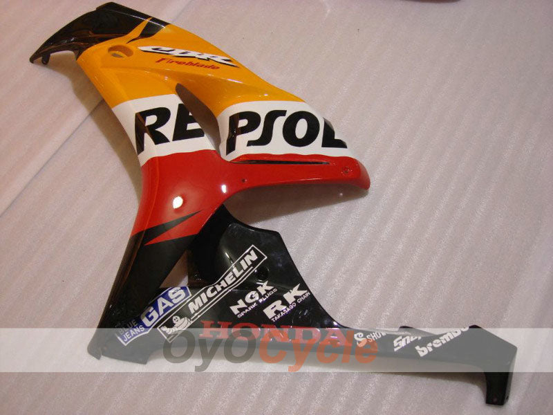 Kit de carénage à injection pour CBR1000RR 06-07 - Orange, Noir - Repsol #OYO87900638