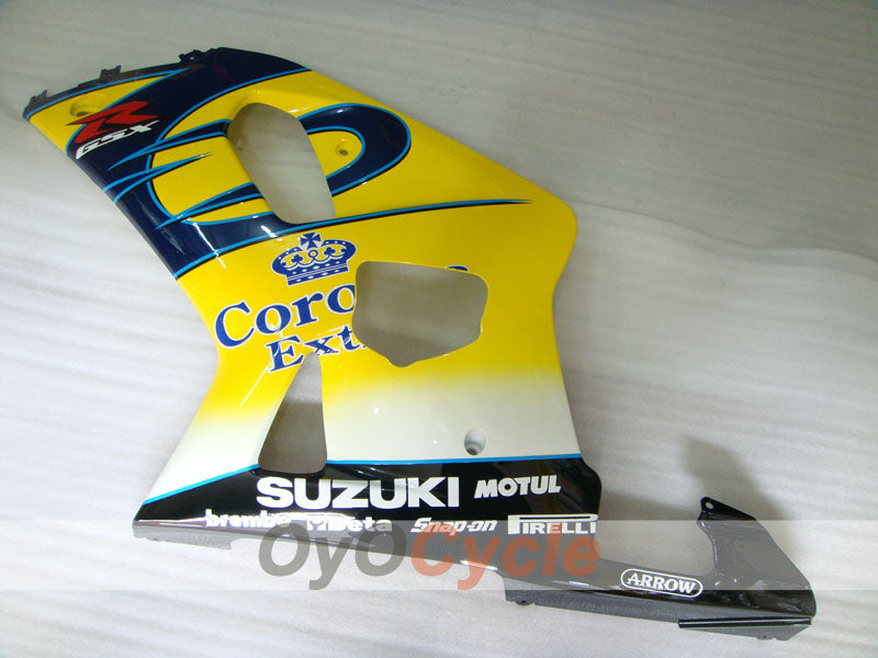 Kit de carénage injecté pour GSX R750 00-03 - Jaune, bleu - Corona #OYO87905168