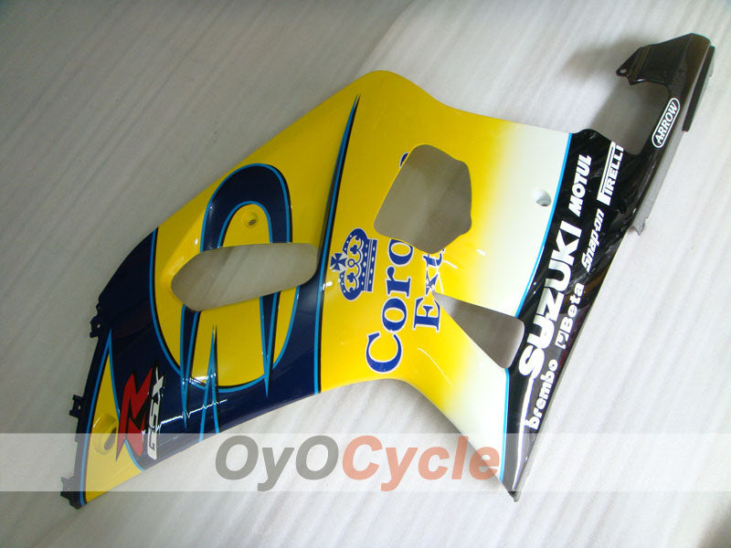 Kit de carénage injecté pour GSX R750 00-03 - Jaune, bleu - Corona #OYO87905168