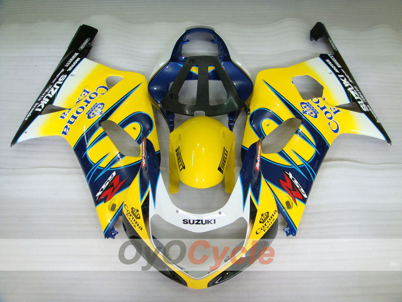 Kit de carénage injecté pour GSX R750 00-03 - Jaune, bleu - Corona #OYO87905168