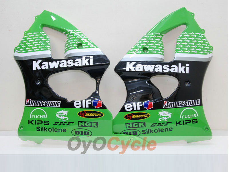 Kit de carénage injecté pour NINJA ZX-6R 00-02 - Vert, noir - Nakano #OYO87901726