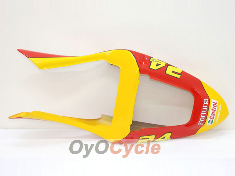 Kit de carénage à injection pour CBR600F4i 01-03 - Rouge, Jaune - Castrol #OYO87900156