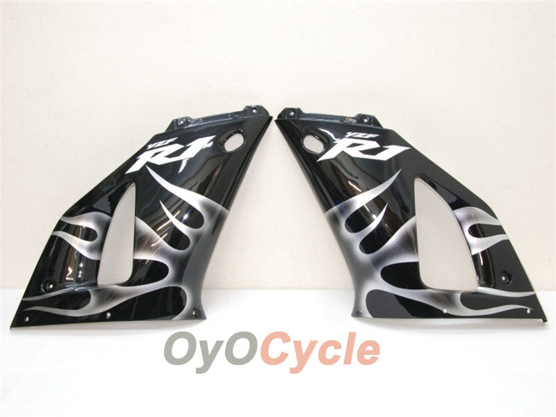 Kit de carénage à injection pour YZF-R1 98-99 - Noir, Argent - Flame #OYO87900739