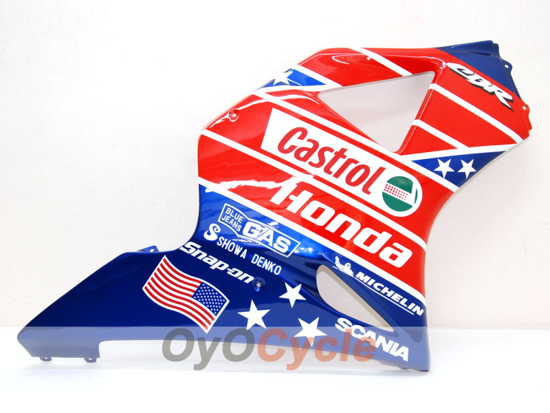 Kit de carénage injecté pour CBR900RR 954 de 02-03 - Rouge, bleu - Castrol #OYO87902700