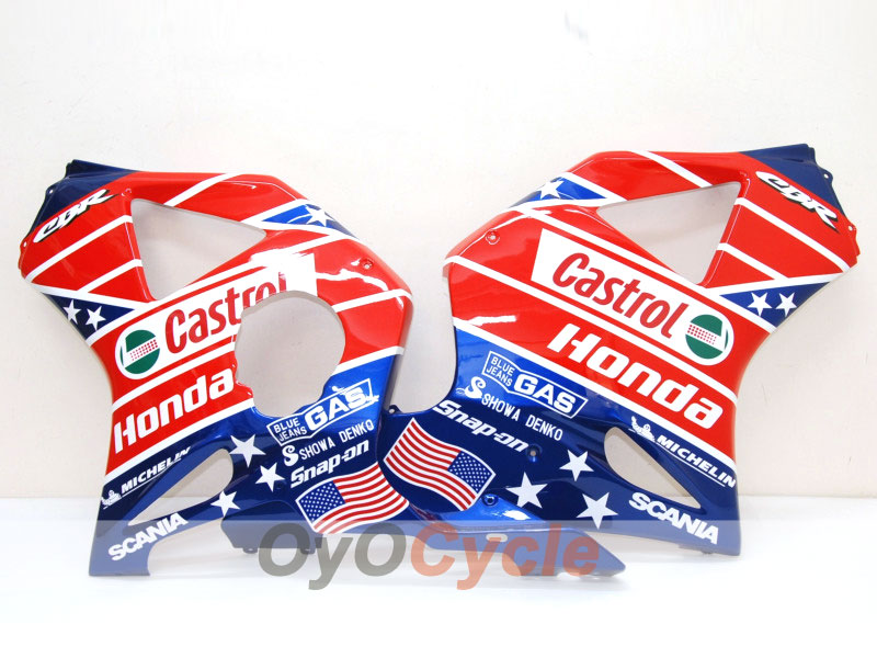 Kit de carénage injecté pour CBR900RR 954 de 02-03 - Rouge, bleu - Castrol #OYO87902700 Image secondaire du produit