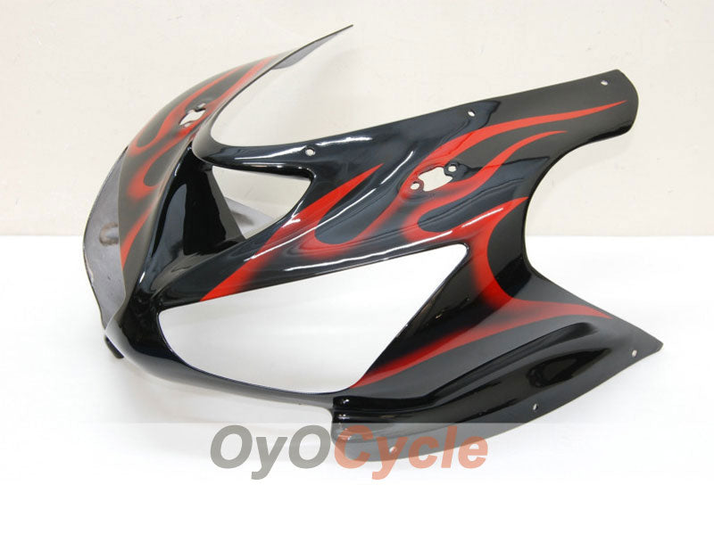 Kit de carénages injectés pour NINJA ZX-6R 05-06 - Rouge, Noir - Flame #OYO87901865