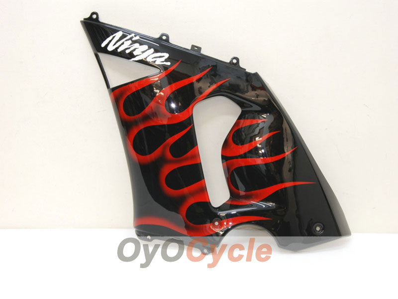 Kit de carénages injectés pour NINJA ZX-6R 05-06 - Rouge, Noir - Flame #OYO87901865
