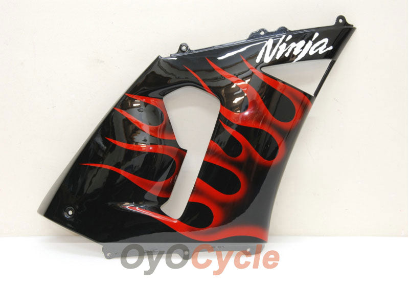 Kit de carénages injectés pour NINJA ZX-6R 05-06 - Rouge, Noir - Flame #OYO87901865