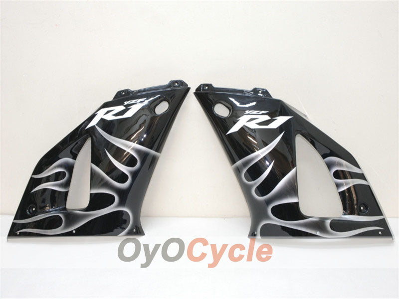 Kit de carénages injectés pour YZF-R1 00-01 - Blanc, noir - Flamme #OYO87900763