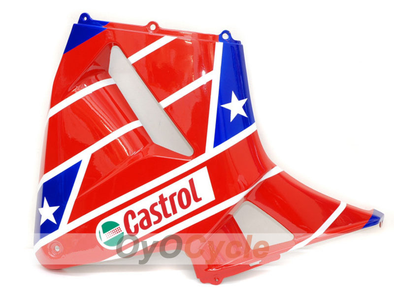 Kit de carénage injecté pour CBR600RR 03-04 - Rouge, Bleu - Castrol #OYO87900222