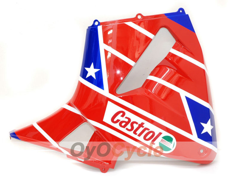 Kit de carénage injecté pour CBR600RR 03-04 - Rouge, Bleu - Castrol #OYO87900222