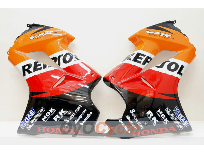 Kit de carénage à injection pour VFR800 02-13 - Rouge, Orange - Repsol #OYO87902833