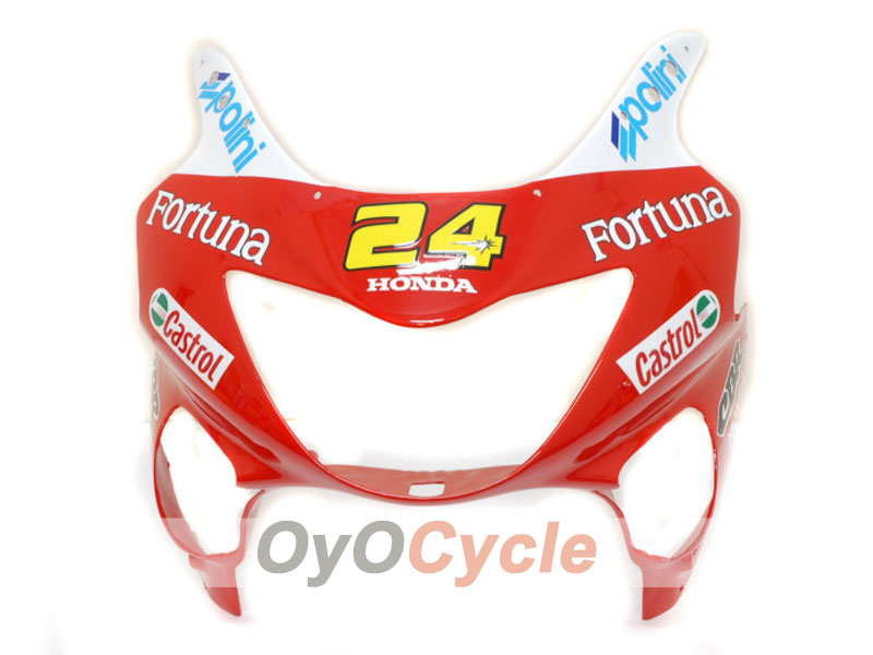 Kit de carénage à injection pour CBR600F4 99-00 - Rouge, Jaune - Castrol #OYO87900112