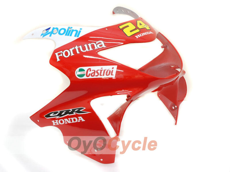 Kit de carénage à injection pour CBR600F4 99-00 - Rouge, Jaune - Castrol #OYO87900112