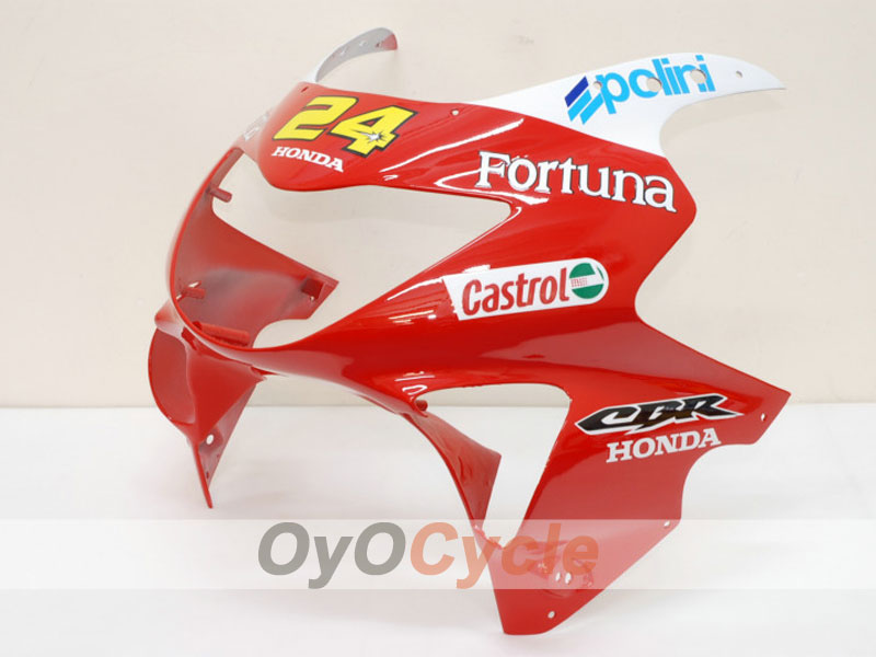 Kit de carénage à injection pour CBR600F4 99-00 - Rouge, Jaune - Castrol #OYO87900112