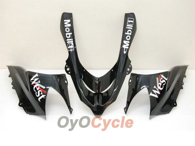 Kit de carénages injectés pour NINJA ZX-10R 04-05 - Blanc, Noir - West #OYO87901550