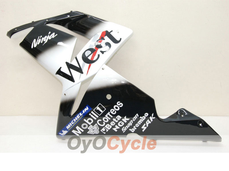 Kit de carénages injectés pour NINJA ZX-10R 04-05 - Blanc, Noir - West #OYO87901550