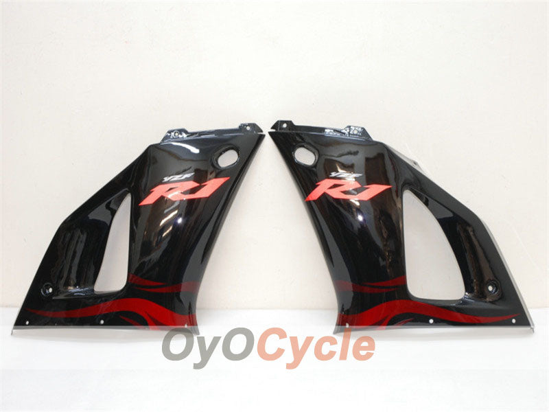 Kit de carénages injectés pour YZF-R1 00-01 - Rouge, noir - Flamme #OYO87900767
