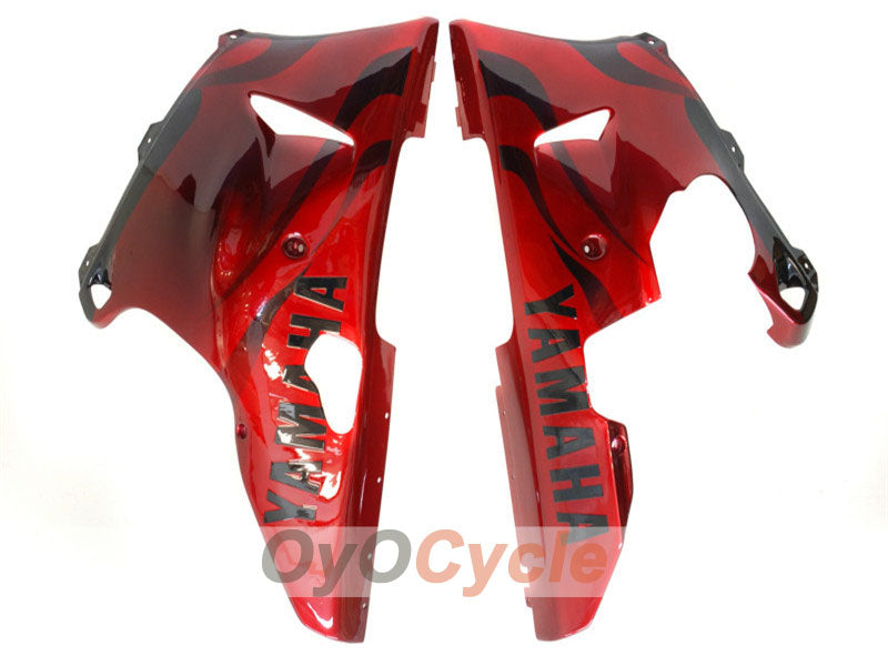 Kit de carénages injectés pour YZF-R1 00-01 - Rouge, noir - Flamme #OYO87900767