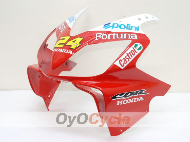Kit de carénage à injection pour CBR600F4i 01-03 - Rouge, Jaune - Castrol #OYO87900156