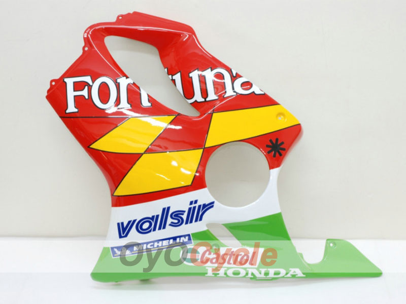 Kit de carénage à injection pour CBR600F4i 01-03 - Rouge, Jaune - Castrol #OYO87900156