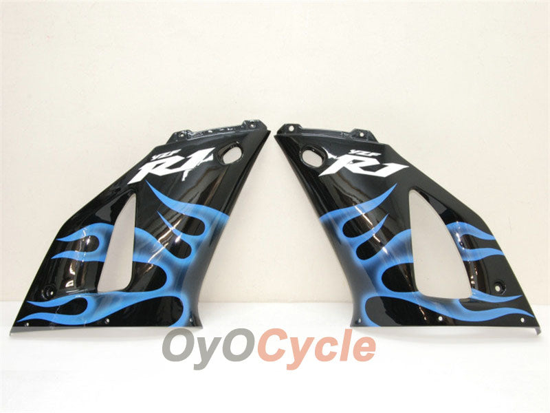 Kit de carénages injectés pour YZF-R1 00-01 - Bleu, noir - Flamme #OYO87900765