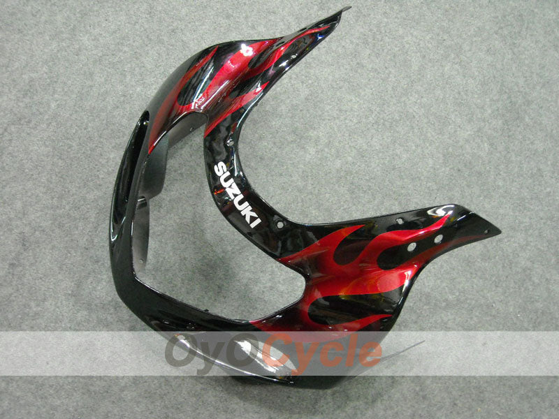 Kit de carénages à injection pour GSX R750 00-03 - Rouge, Noir - Flamme #OYO87901040