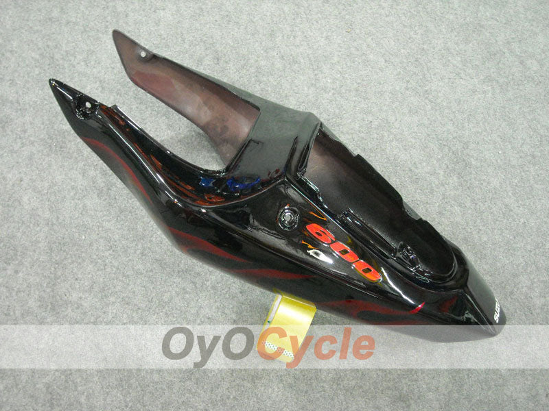 Kit de carénages à injection pour GSX R600 01-03 - Rouge, Noir - Flamme #OYO87901041