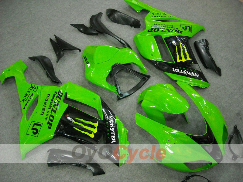 Kit de carénage à injection pour NINJA ZX-6R 07-08 - Vert, noir - Monster #OYO87901943 Image principale du produit