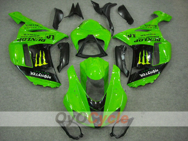 Kit de carénage à injection pour NINJA ZX-6R 07-08 - Vert, noir - Monster #OYO87901943